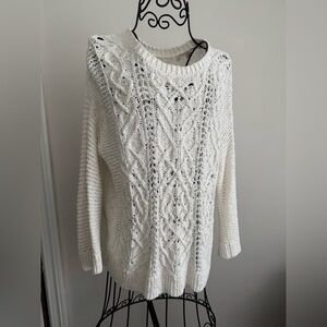 LC Lauren Conrad Cream Cable Knit Sweater